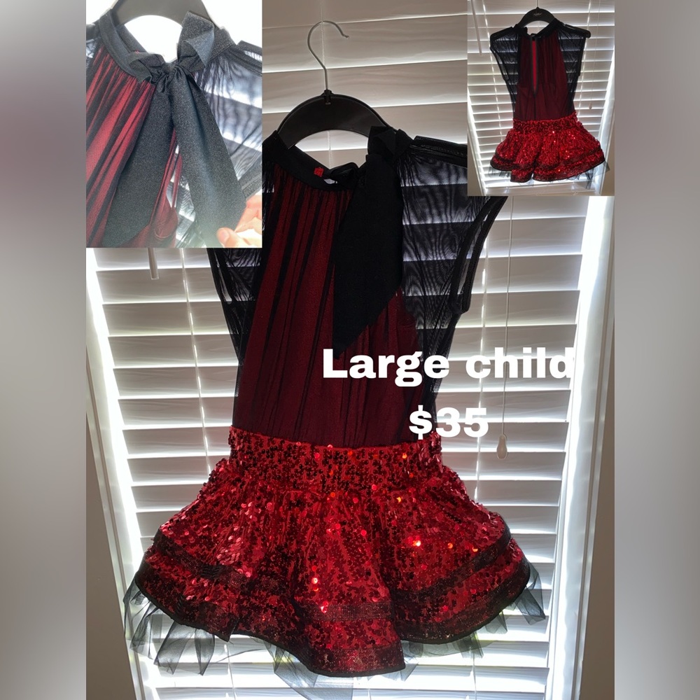 Red and black dance costume